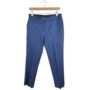 Calvin Klein Men's 100% Wool Blue Stretch Straight Khaki Chino Dress Pants Sz 30